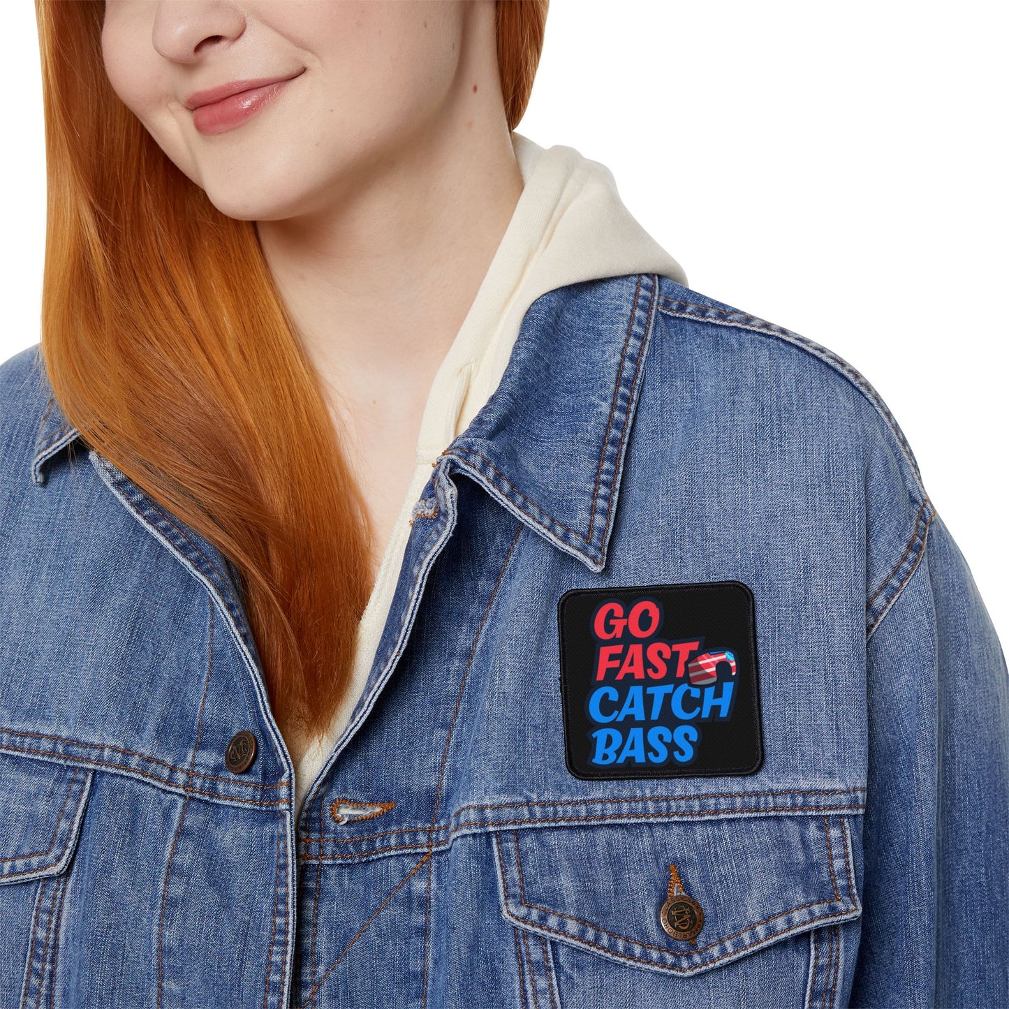 Go Fast Catch Bass Iron-On Patch