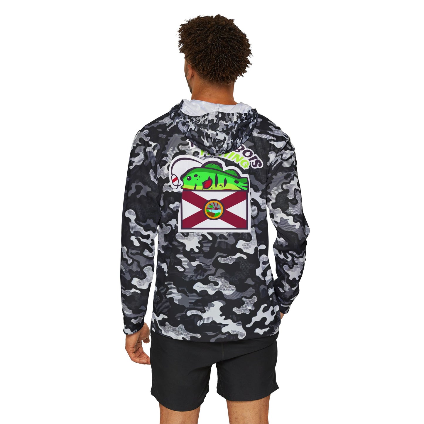 Florida Flag Peacock - Performance Hoodie Arctic Camo
